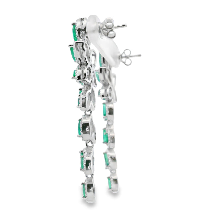 2.02ct Emerald Zircon Dangle Earrings Sterling Silver