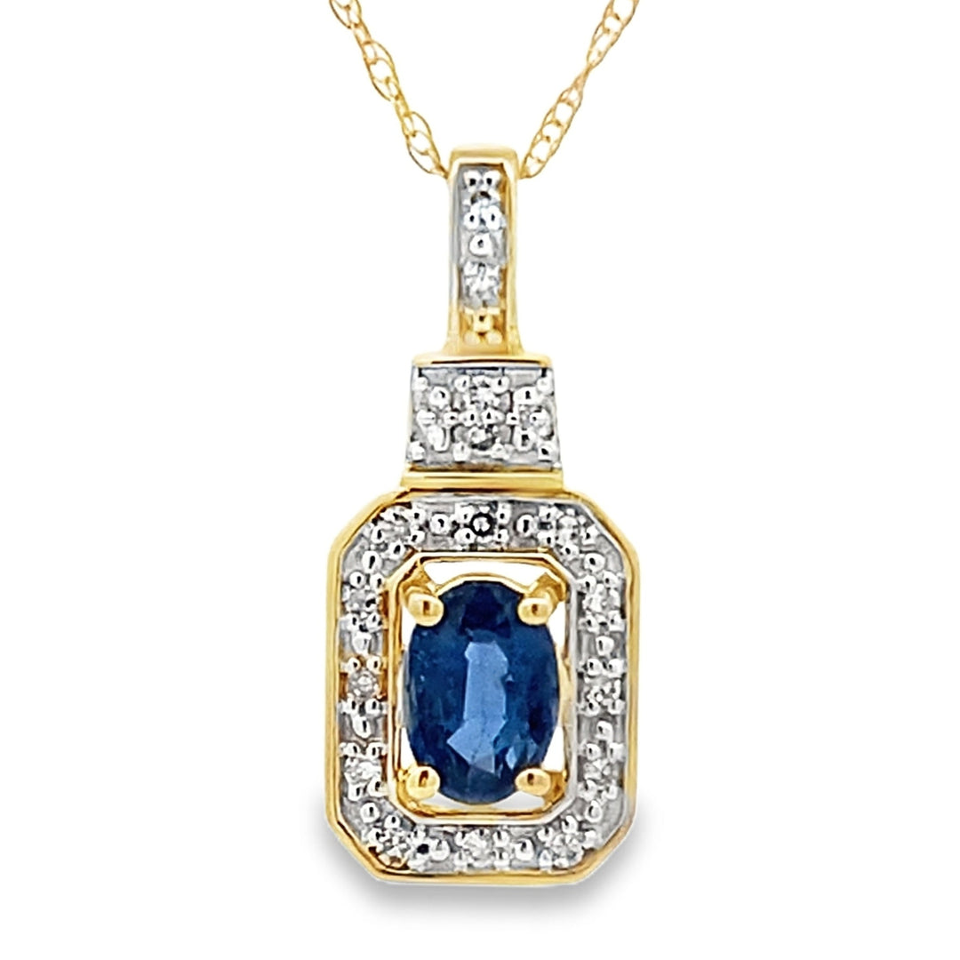 Sapphire Diamond Fashion Pendants 10KT Yellow Gold