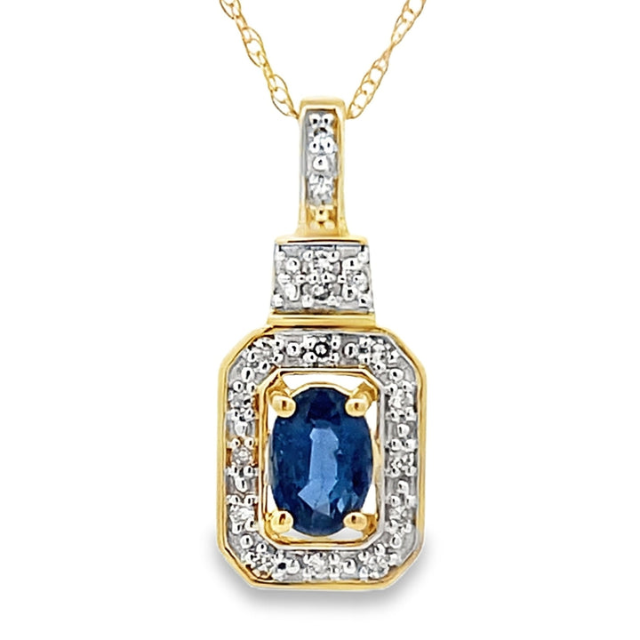 Sapphire Diamond Fashion Pendants 10KT Yellow Gold