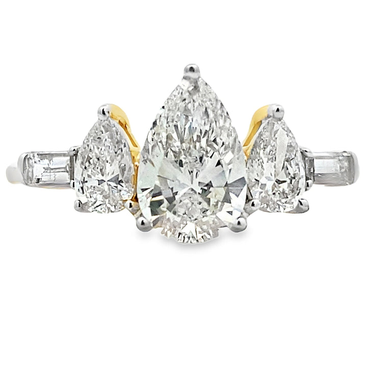 1.50ct Lab Grown Diamond 3 Stone Ring 14KT Yellow Gold