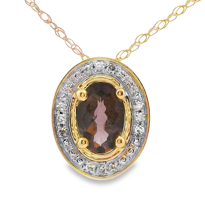.39ct Quartz Diamond Fashion Pendants 10KT Yellow Gold