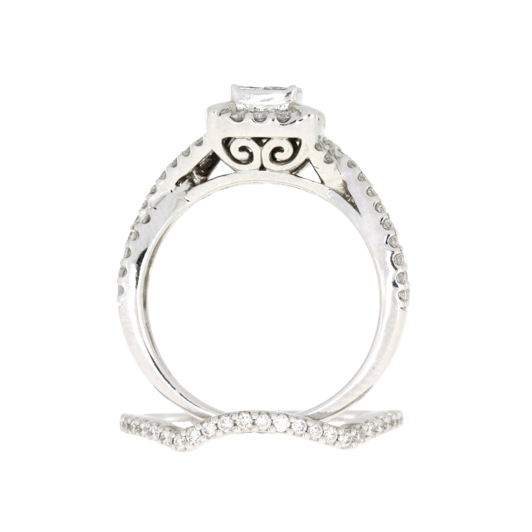 1.00ct Diamond Engagement Ring Set 10KT White Gold