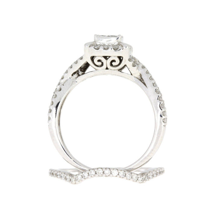 1.00ct Diamond Engagement Ring Set 10KT White Gold
