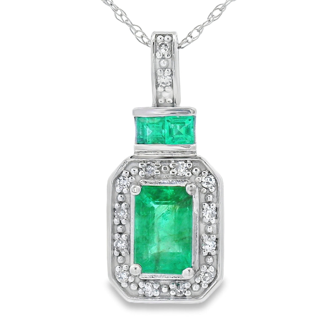 .64ct Emerald Diamond Fashion Pendants 14KT White Gold