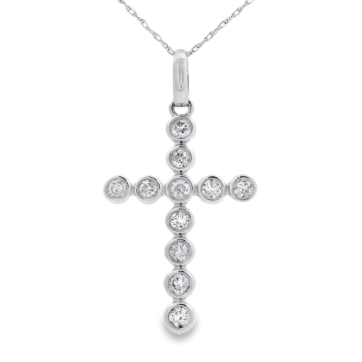 .50ct Diamond Cross Religious Pendant 14KT White Gold