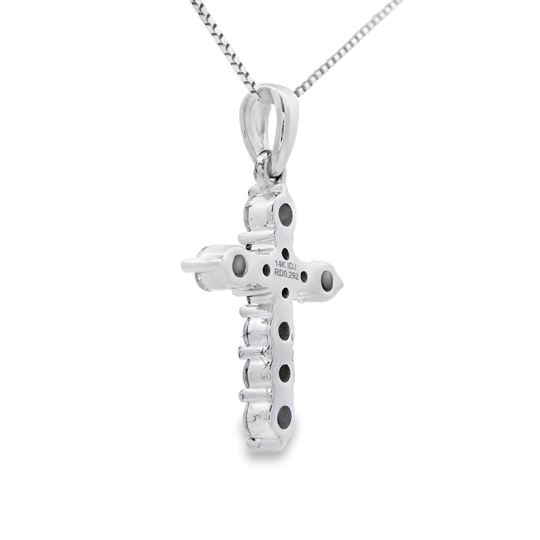 .30ct Diamond Cross Religious Pendant 14KT White Gold