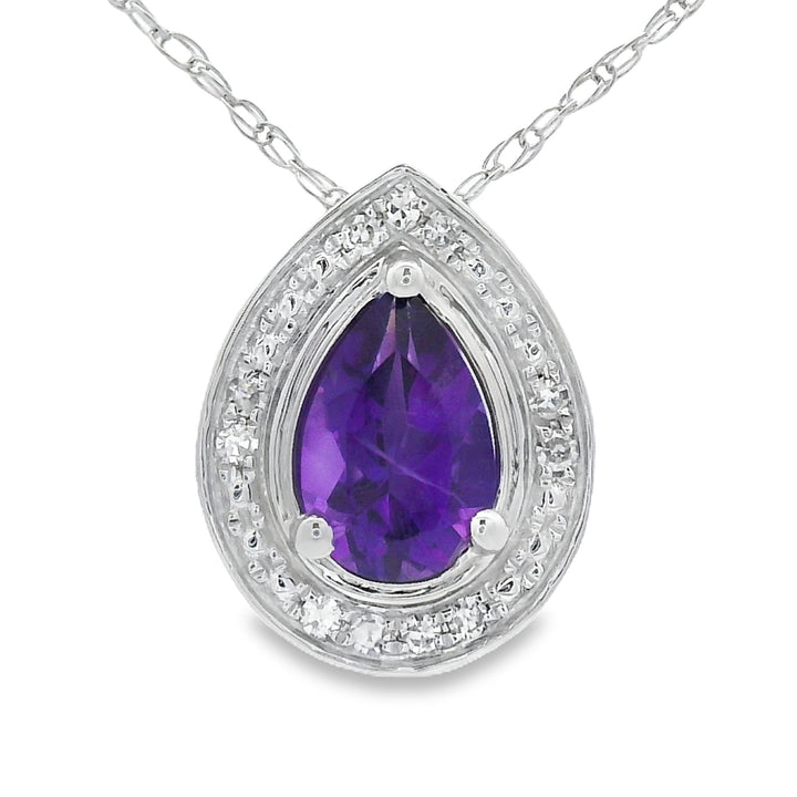 .37ct Amethyst Diamond Fashion Pendants 10KT White Gold