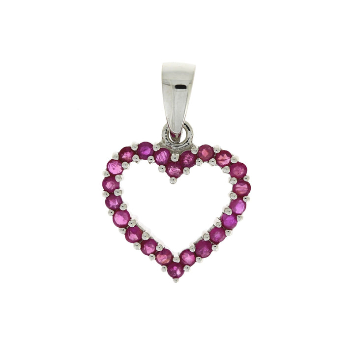 .37ct Ruby Heart Love Pendant 10KT White Gold