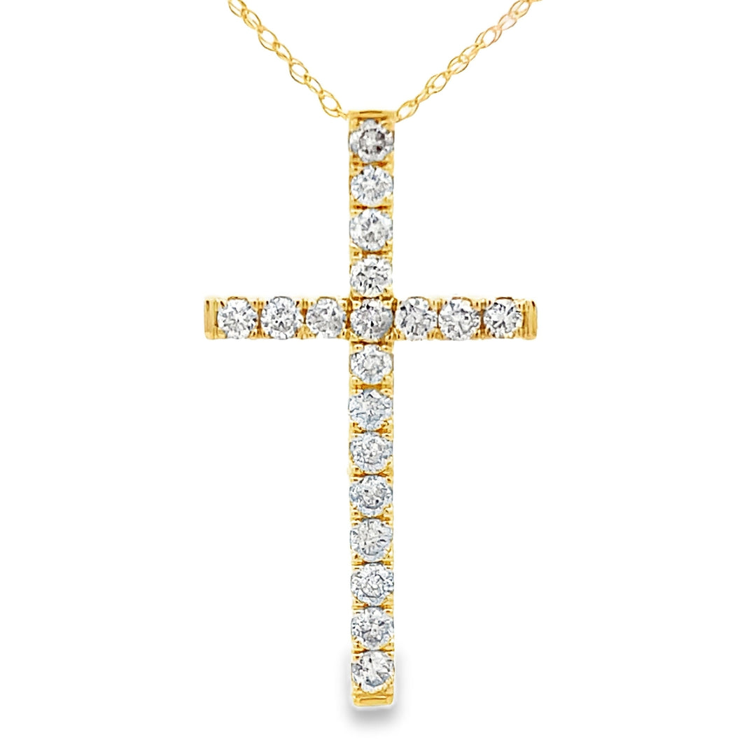 .50ct Diamond Cross Religious Pendant 14KT Yellow Gold