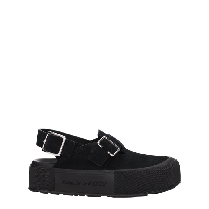 Alexander McQueen Sandali Uomo Camoscio Nero