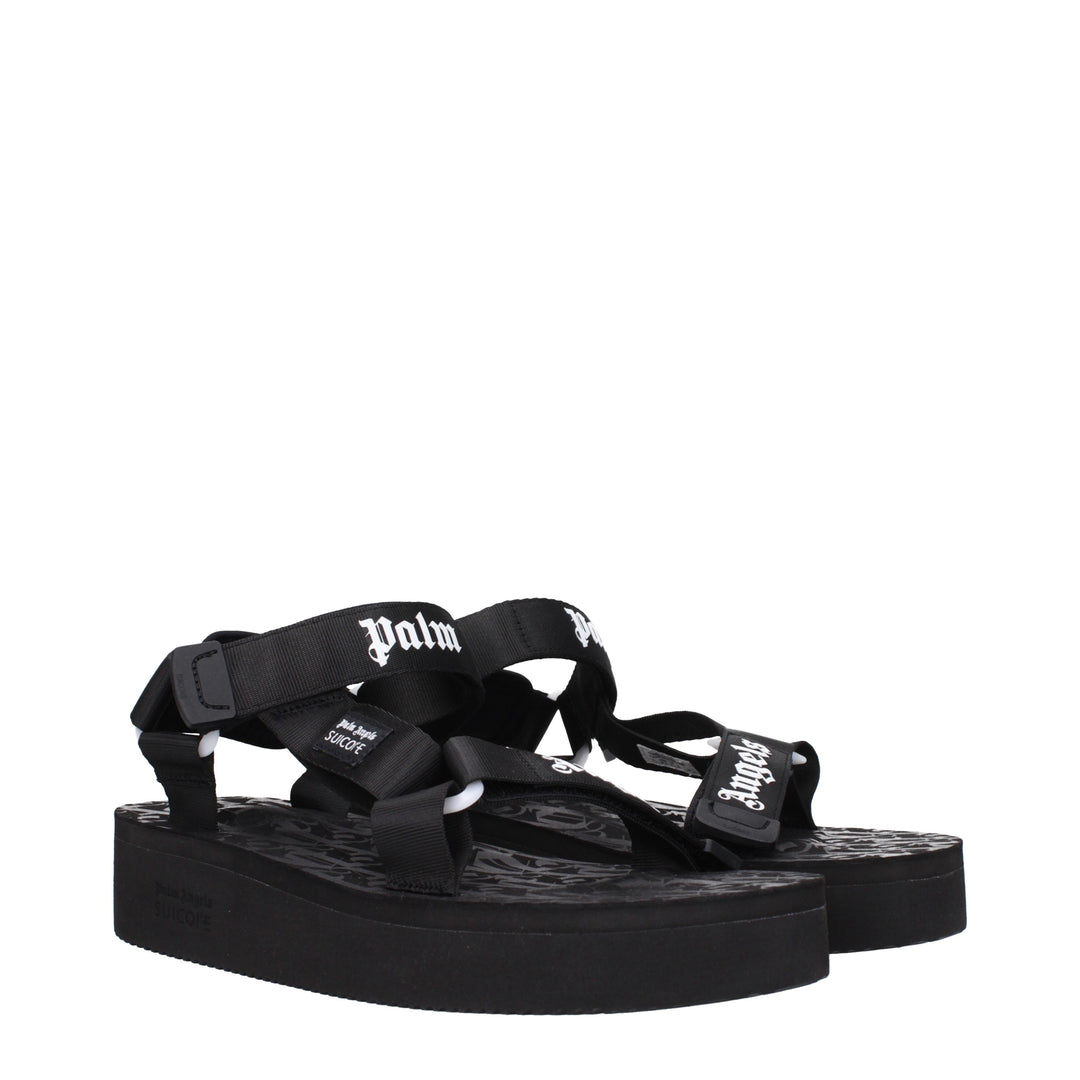 Palm Angels Sandali Suicoike Uomo Tessuto Nero