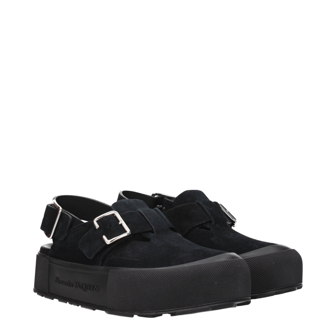 Alexander McQueen Sandali Uomo Camoscio Nero