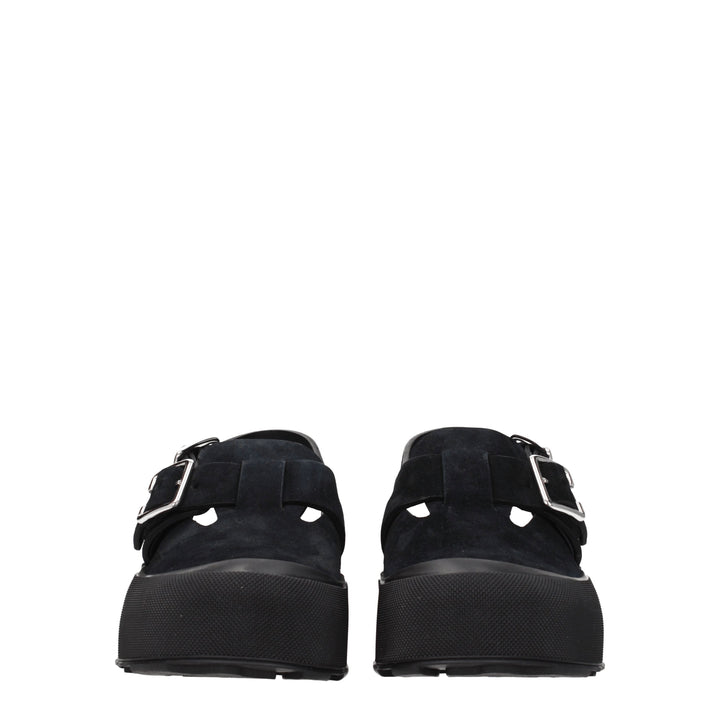 Alexander McQueen Sandali Uomo Camoscio Nero