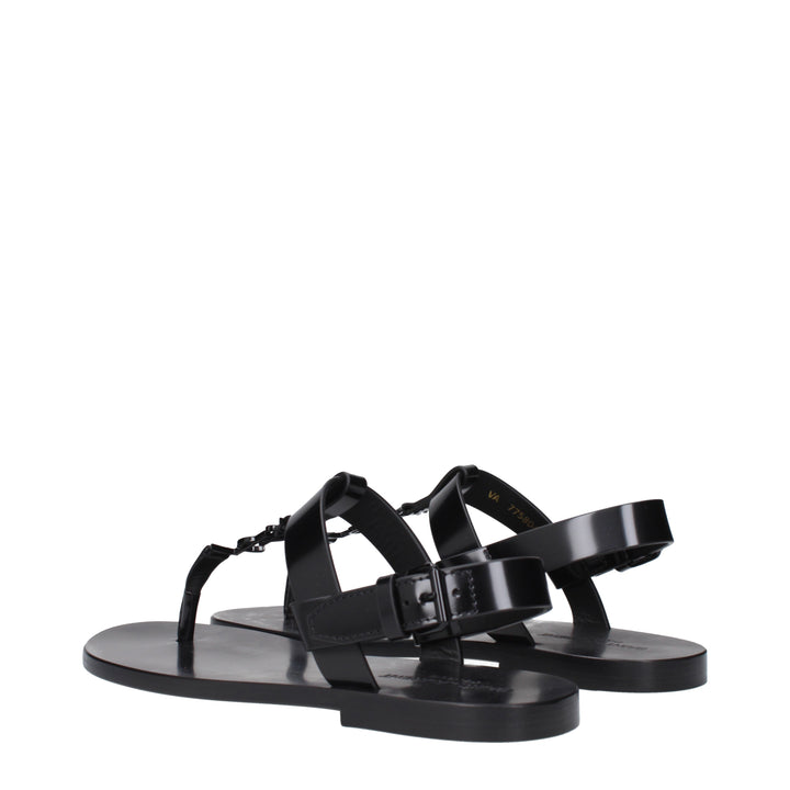 Saint Laurent Sandali Cassandre  Uomo Pelle Nero