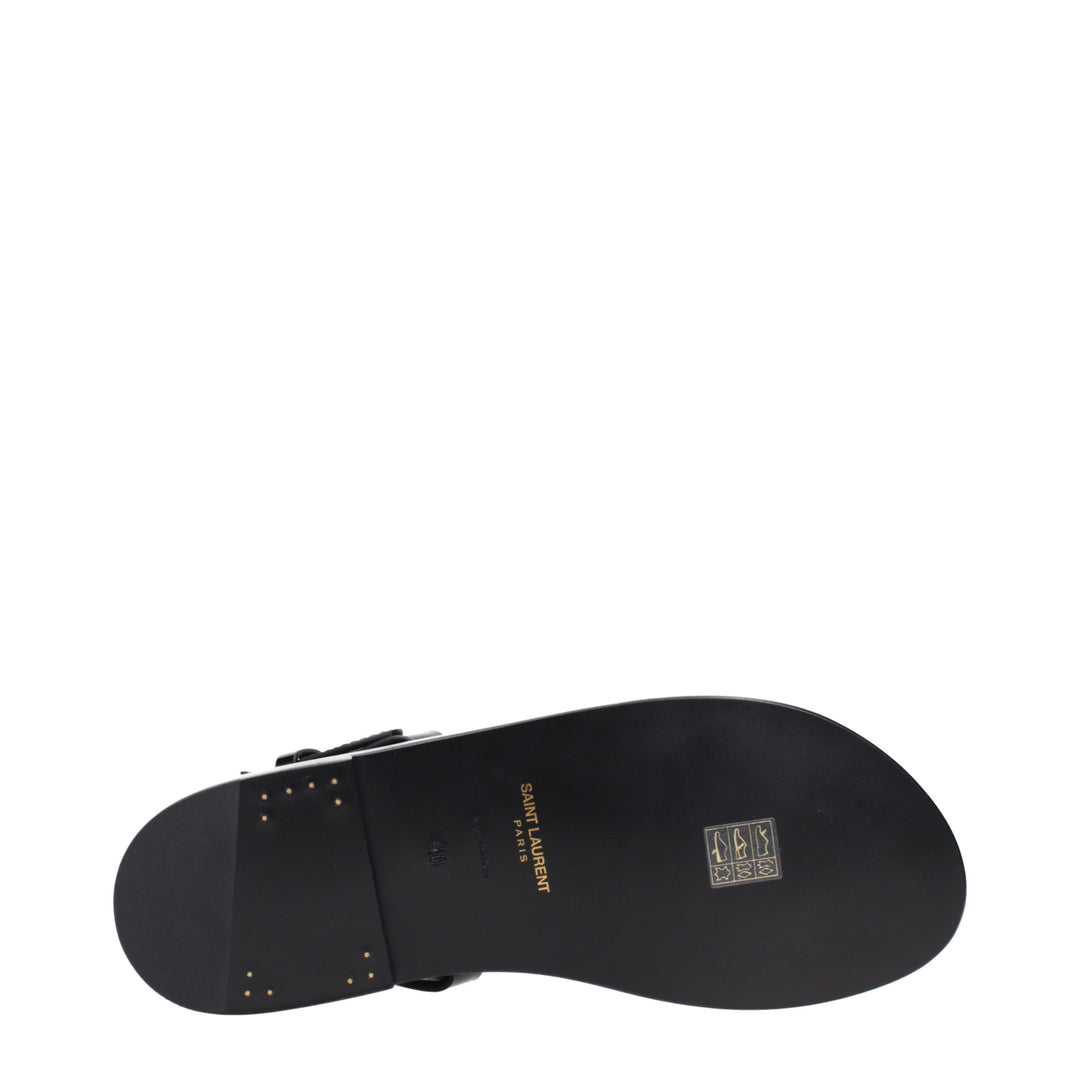Saint Laurent Sandali Cassandre  Uomo Pelle Nero