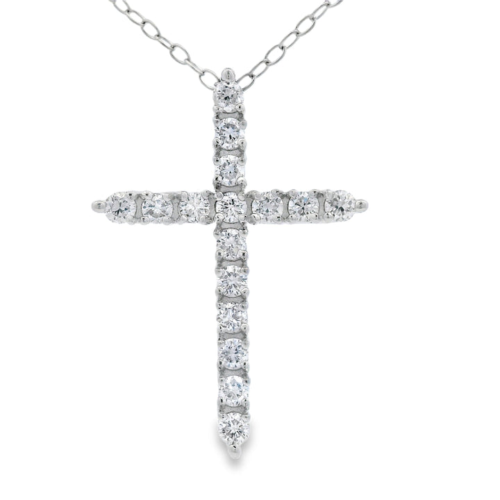 Genuine .65ct Cross Religious Pendant Sterling Silver