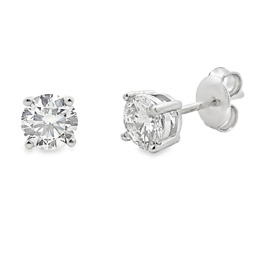 1.00ct Lab Grown Diamond Stud Earrings Sterling Silver