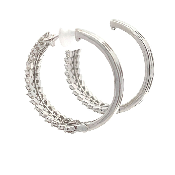 1.02ct Diamond Hoop Earrings 10KT White Gold