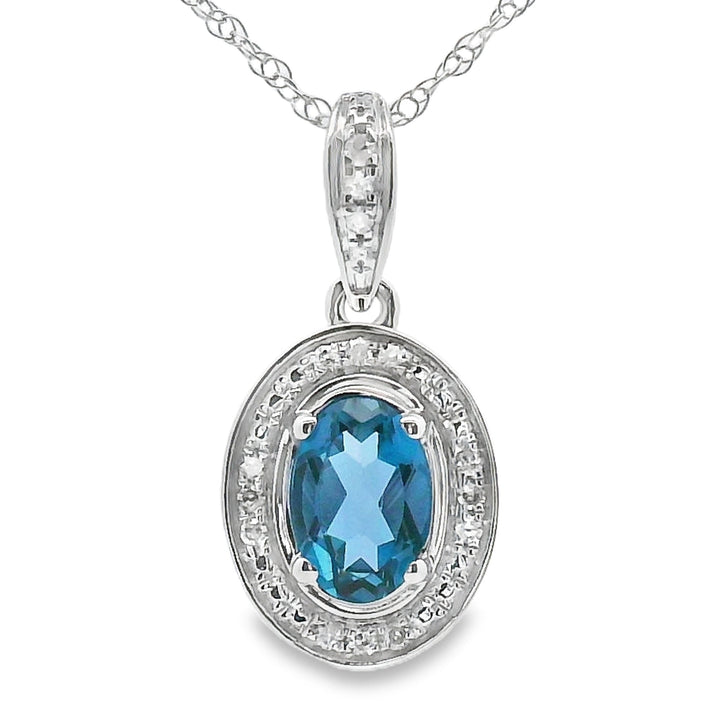 London Blue Topaz Fashion Pendants 10KT White Gold