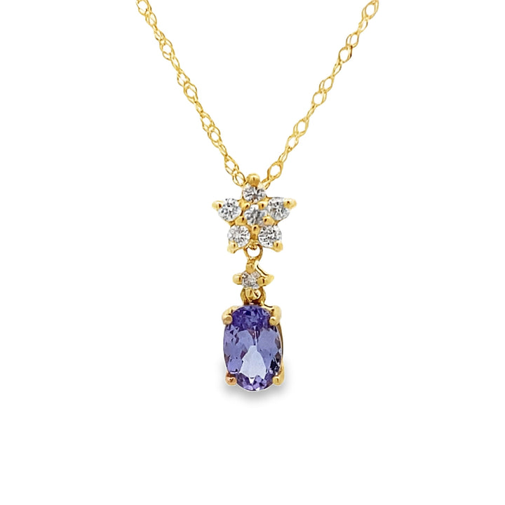 Tanzanite Diamond Fashion Pendants 14KT Yellow Gold