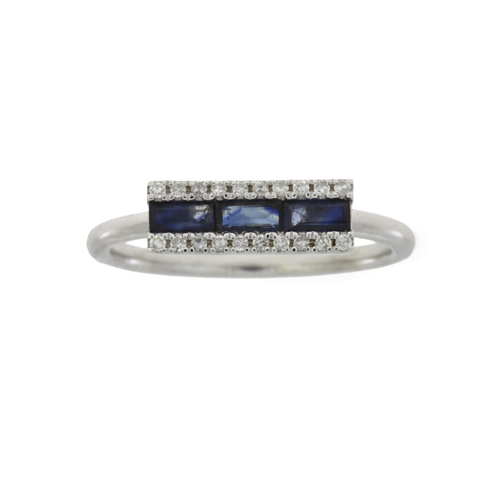 .63ct Diamond Sapphire Ring 14KT White Gold