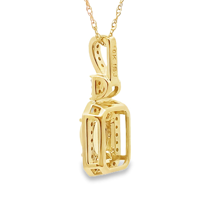 .06ct Opal Diamond Fashion Pendants 10KT Yellow Gold