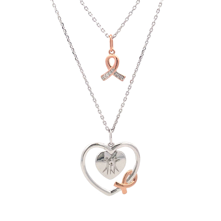 .02ct Diamond Heart Love Pendant Sterling Silver