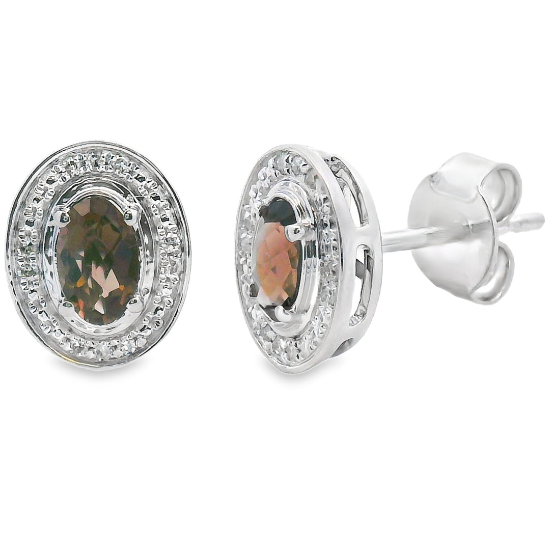.45ct Quartz Diamond Earrings 10KT White Gold