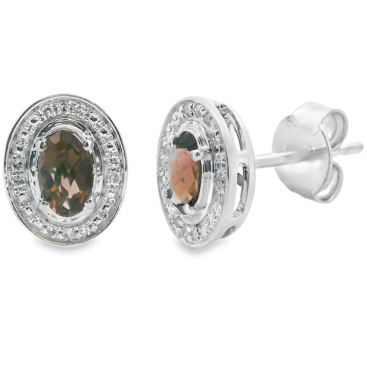 .45ct Quartz Diamond Earrings 10KT White Gold