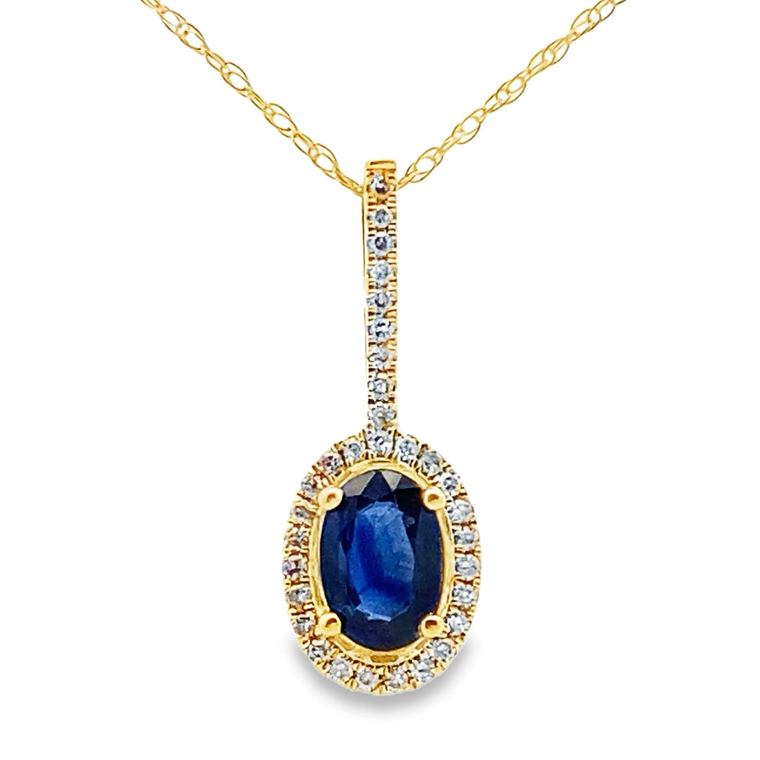 Sapphire Diamond Fashion Pendants 10KT Yellow Gold
