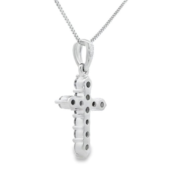 .23ct Diamond Cross Religious Pendant 14KT White Gold