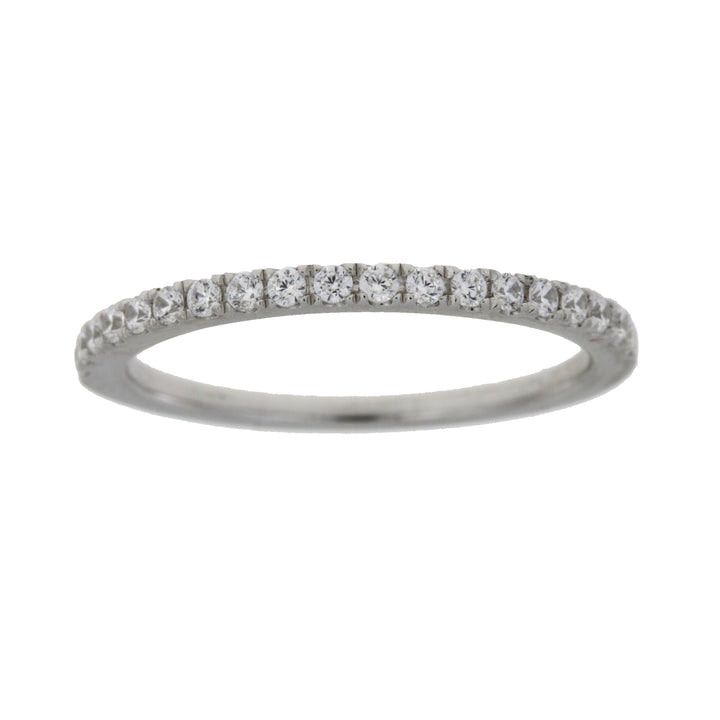 Cubic Zirconium Wedding Band Ring Sterling Silver