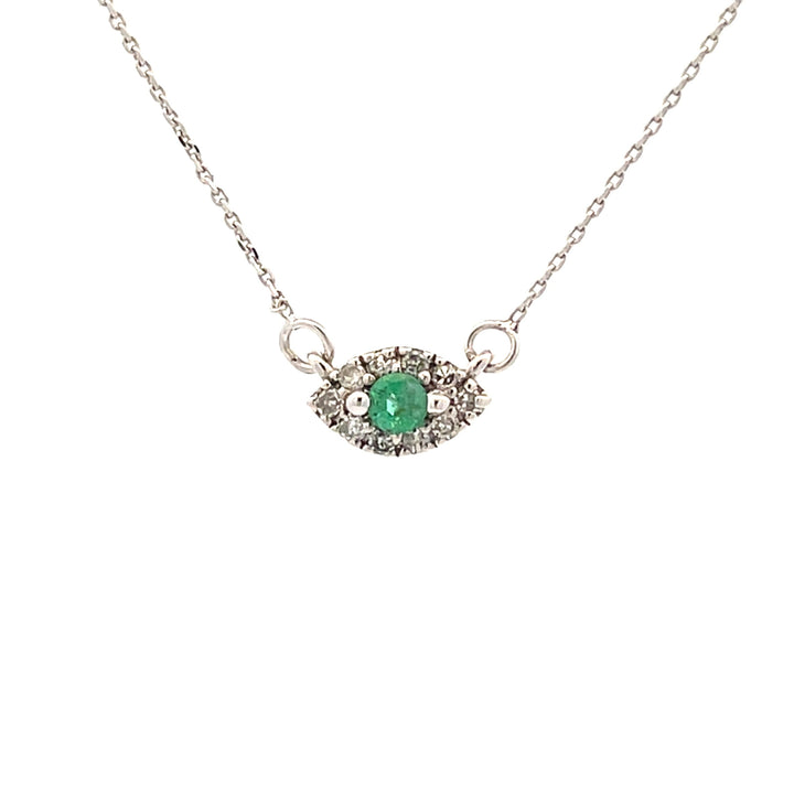 .12ct Emerald Diamond Fashion Pendants 14KT White Gold