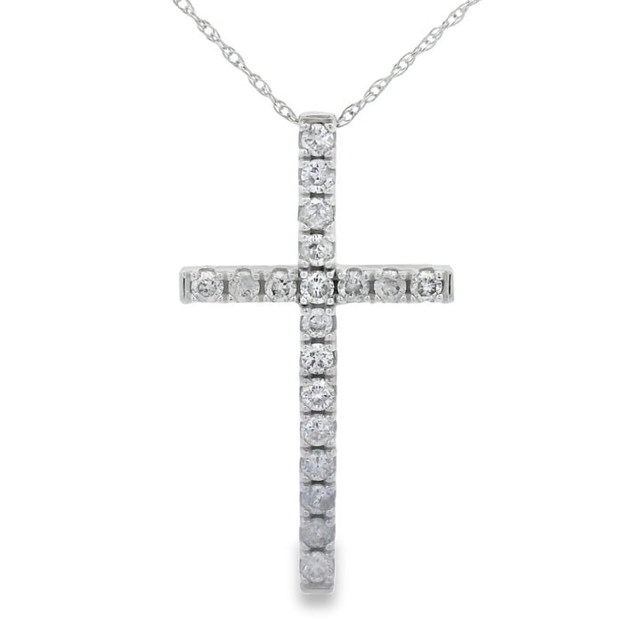 .50ct Diamond Cross Religious Pendant 14KT White Gold