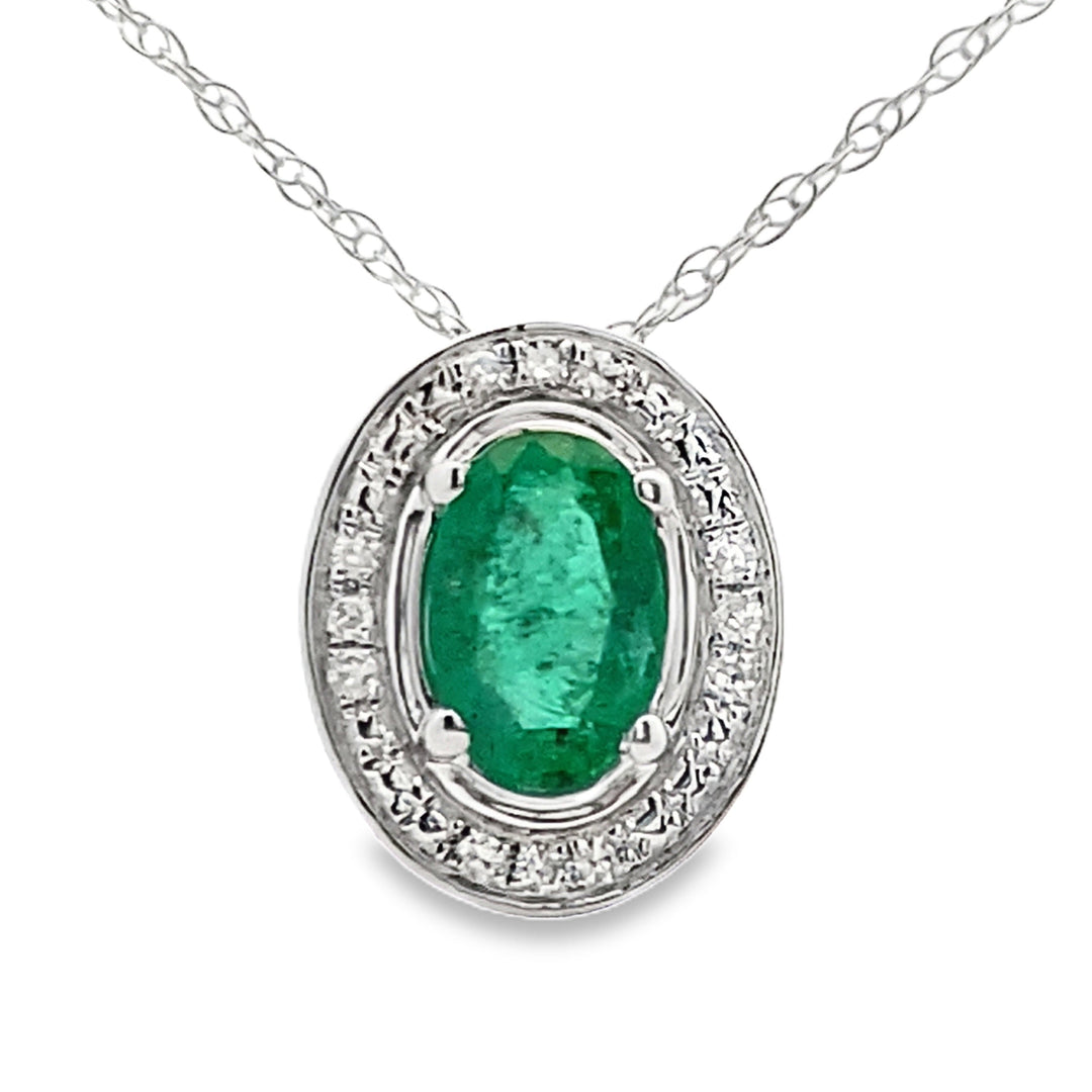 .46ct Emerald Diamond Fashion Pendants 10KT White Gold