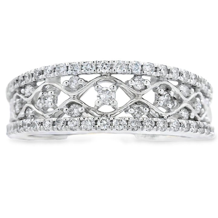 .50ct Diamond Fashion band rings 10KT White Gold