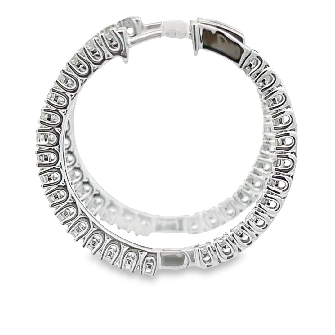 1.53ct Diamond Hoop Earrings 10KT White Gold