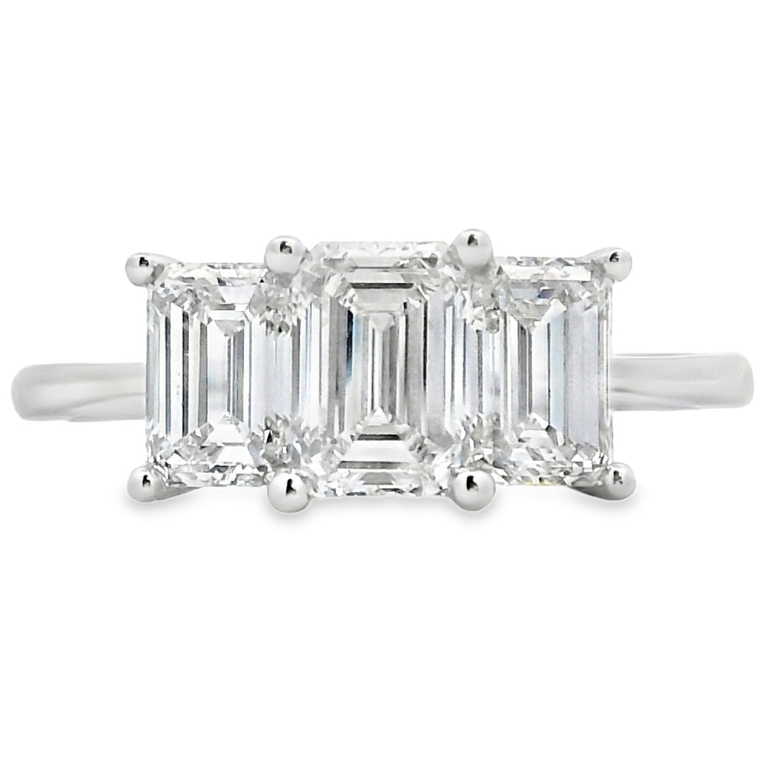 2.00ct Lab Grown Diamond 3 Stone Ring 14KT White Gold