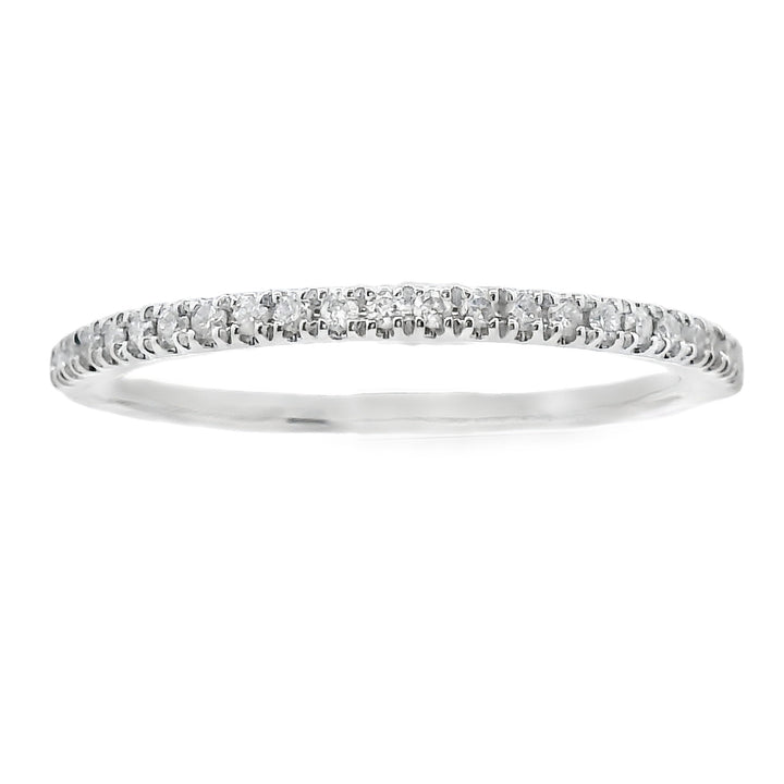 Genuine .13ct Diamond Wedding Band Ring 10KT White Gold