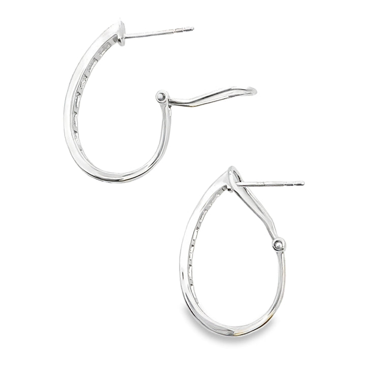 1.00ct Lab Grown Diamond Hoop Earrings 14KT White Gold