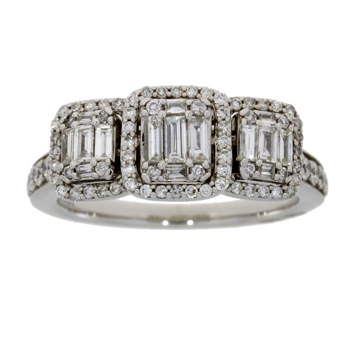 1.00ct Diamond 3 Stone Ring 14KT White Gold
