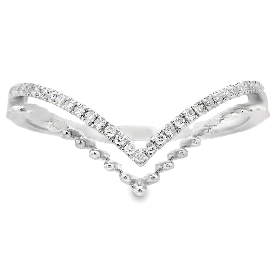 .09ct Diamond Fashion band rings 10KT White Gold