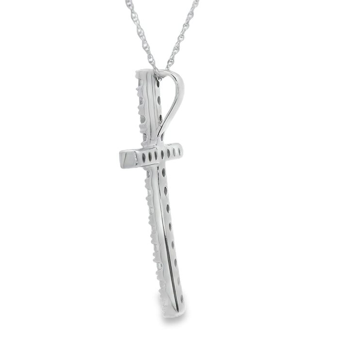 .50ct Diamond Cross Religious Pendant 14KT White Gold