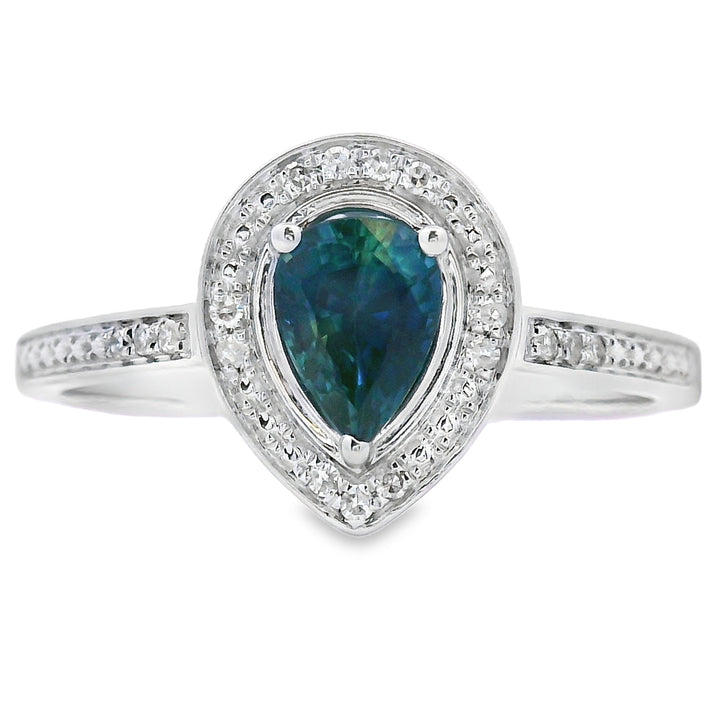 .54ct Sapphire Diamond Ring 10KT White Gold