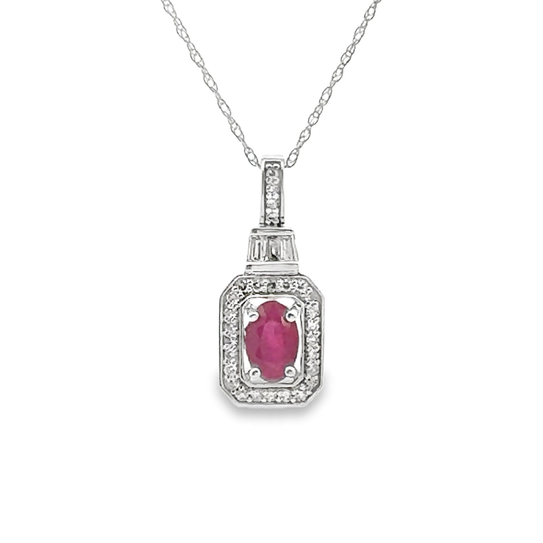 .72ct Ruby Diamond Fashion Pendants 14KT White Gold