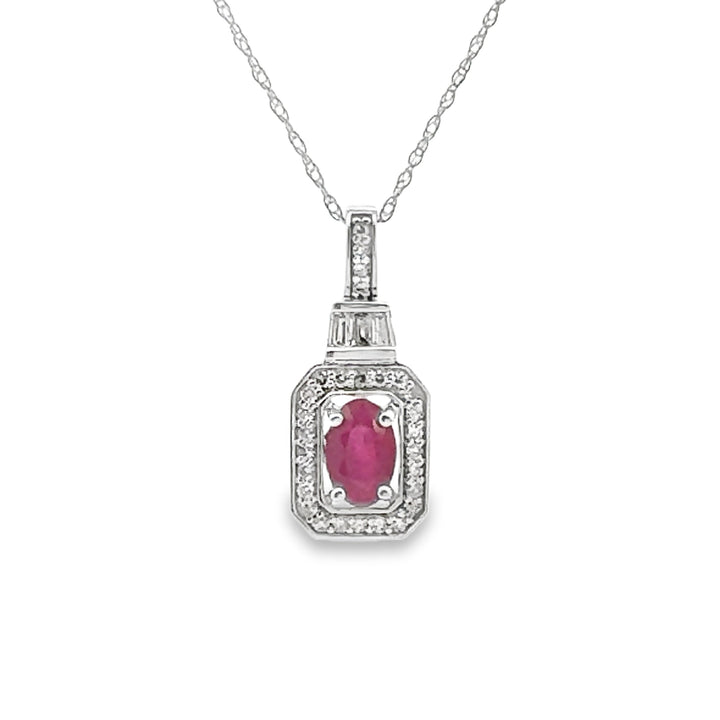 .72ct Ruby Diamond Fashion Pendants 14KT White Gold