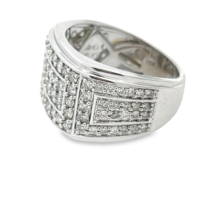 Natural 2.04ct Diamond Mens Ring 10KT White Gold