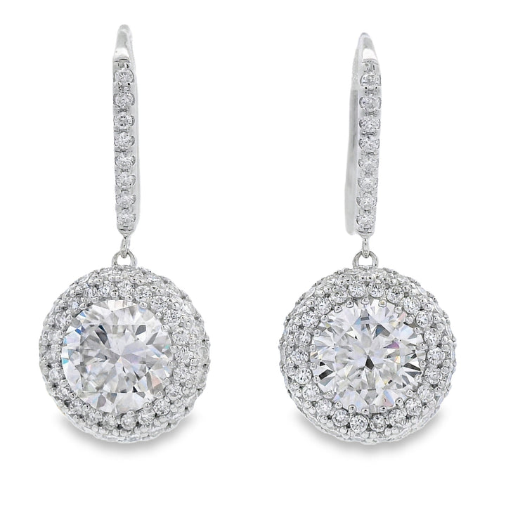 8.33ct Moissanite Dangle Earrings Sterling Silver