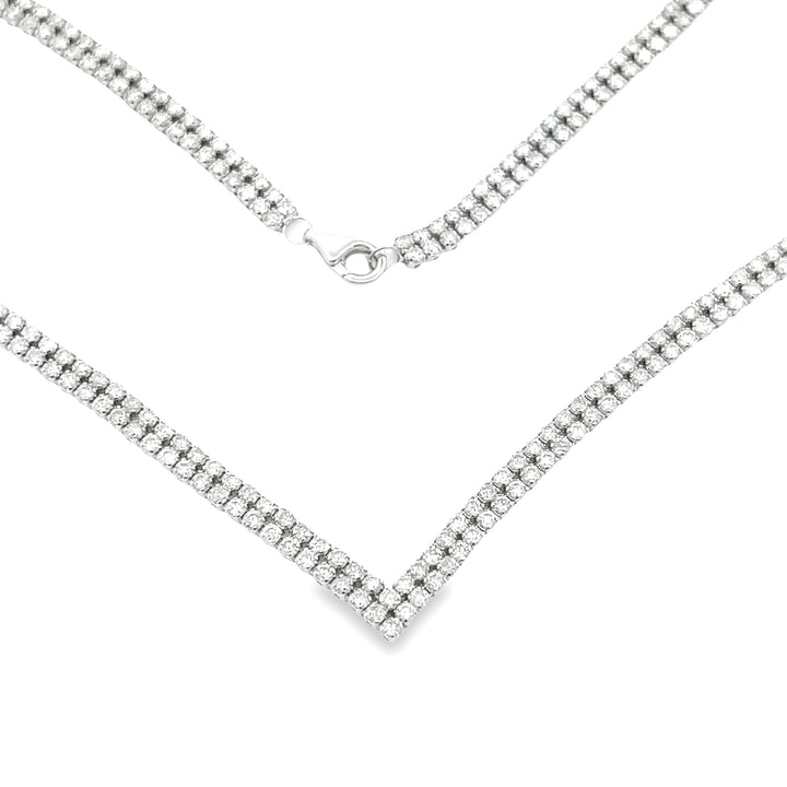 7.00ct Diamond Tennis Necklace 14KT White Gold