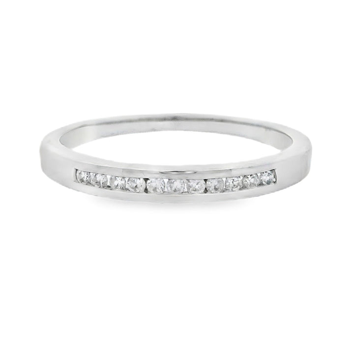 .11ct Diamond Wedding Band Ring 14KT White Gold